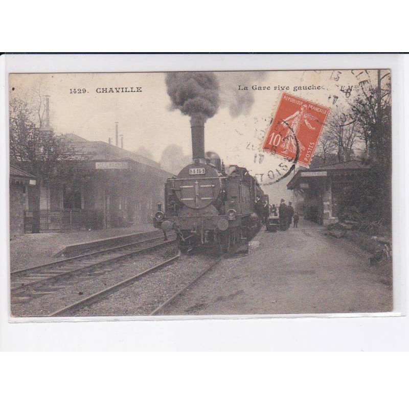 CHAVILLE: la gare rive gauche, train - très bon état