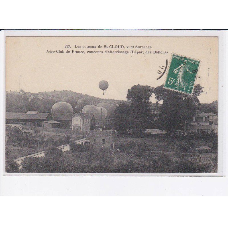 SAINT-CLOUD: aéro-club de france, concours d'atterrissage (départ des ballons) - état