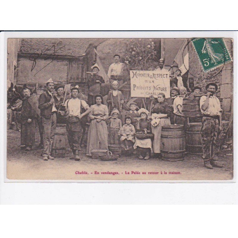 CHABLIS: en vendanges, la pelée au retour à la maison - très bon état