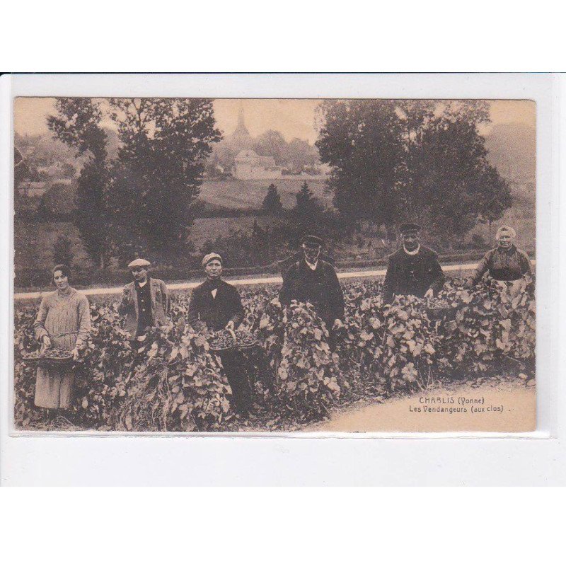 CHABLIS: les vendangeurs (aux clos) - très bon état