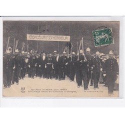 SENS: les fêtes de sens 1908, le cortège officiel au concours de pompes - très bon état