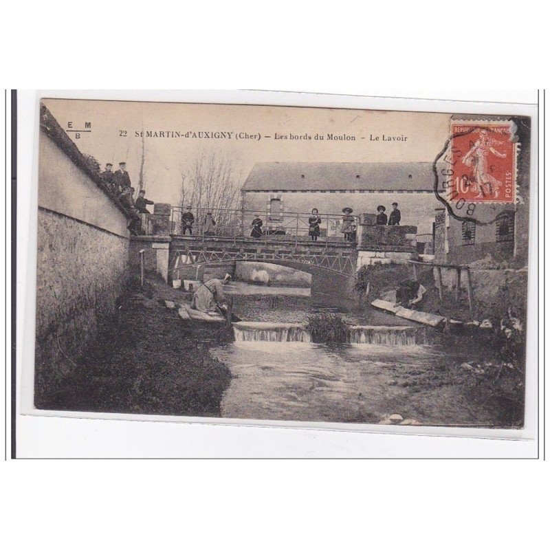 St-MARTIN-D'AUXIGNY : les bords du moulon, le lavoir - tres bon etat