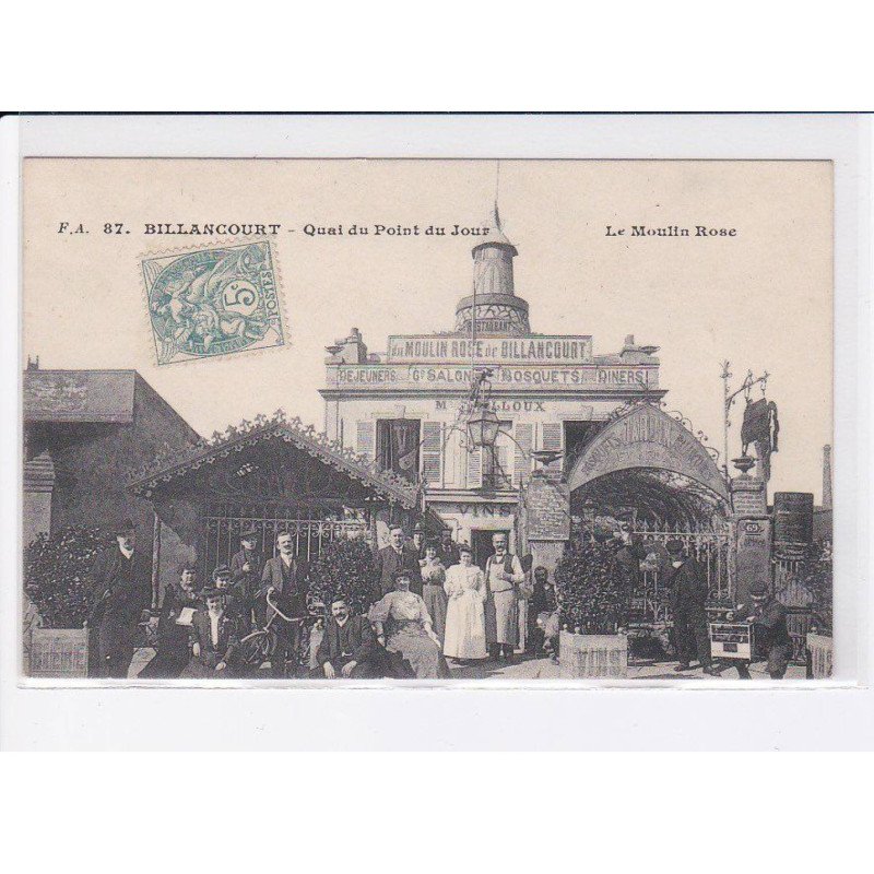 BOULOGNE-BILLANCOURT: quai du point du jour, le moulin rose - très bon état