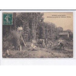 ROSNY-sous-BOIS: bûcherons près la cabane noire - état