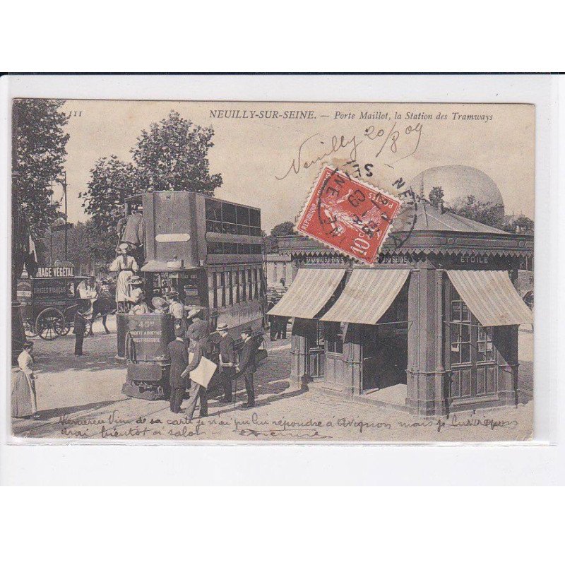 NEUILLY-SUR-SEINE: porte maillot, la station des tramways - état