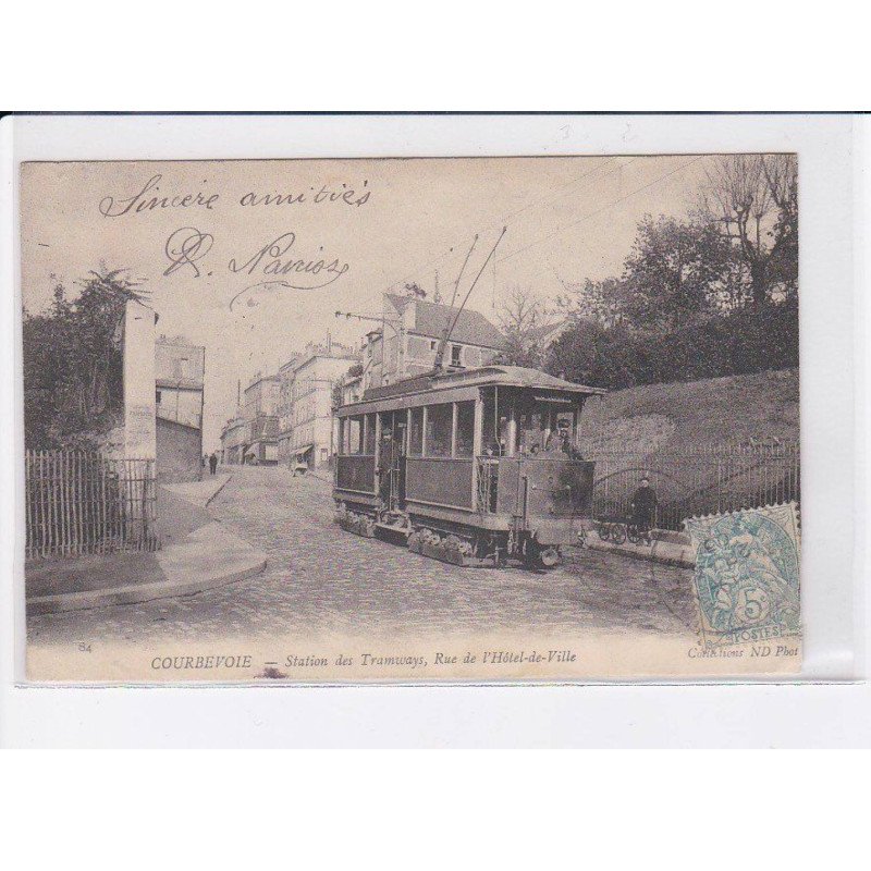 COURBEVOIE: station des tramways, rue de l'hôtel-de-ville - état