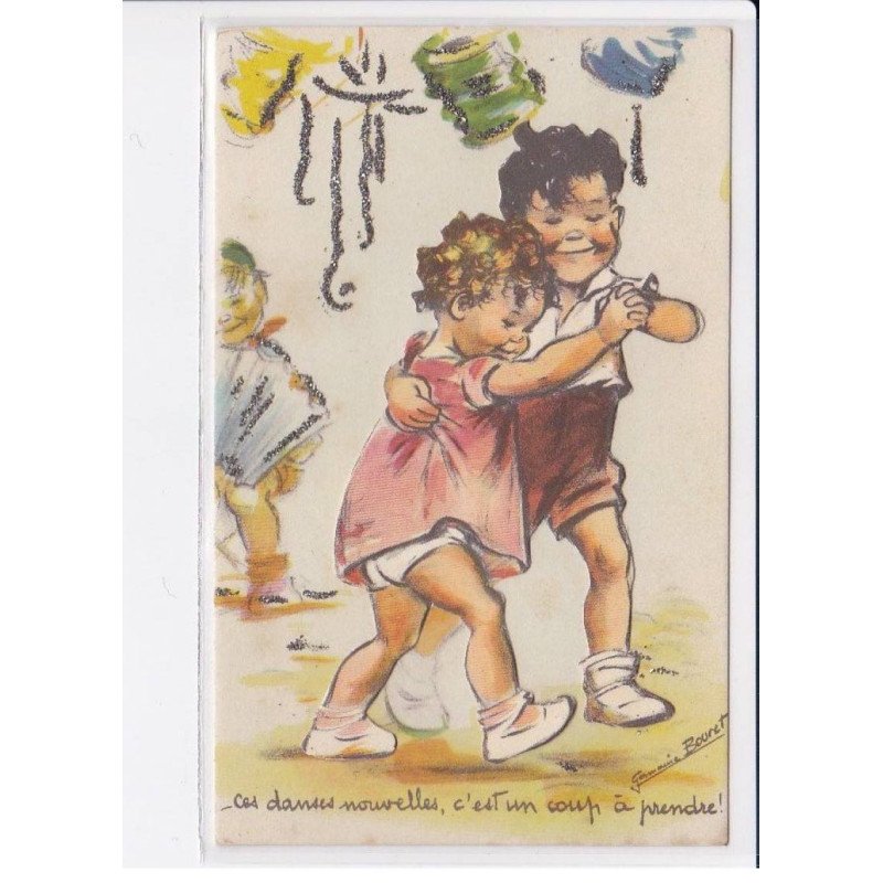 BOURET Germaine : carte postale a systeme (danse) - très bon état