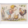 BOURET Germaine : carte postale a systeme (poule et coq)- très bon état