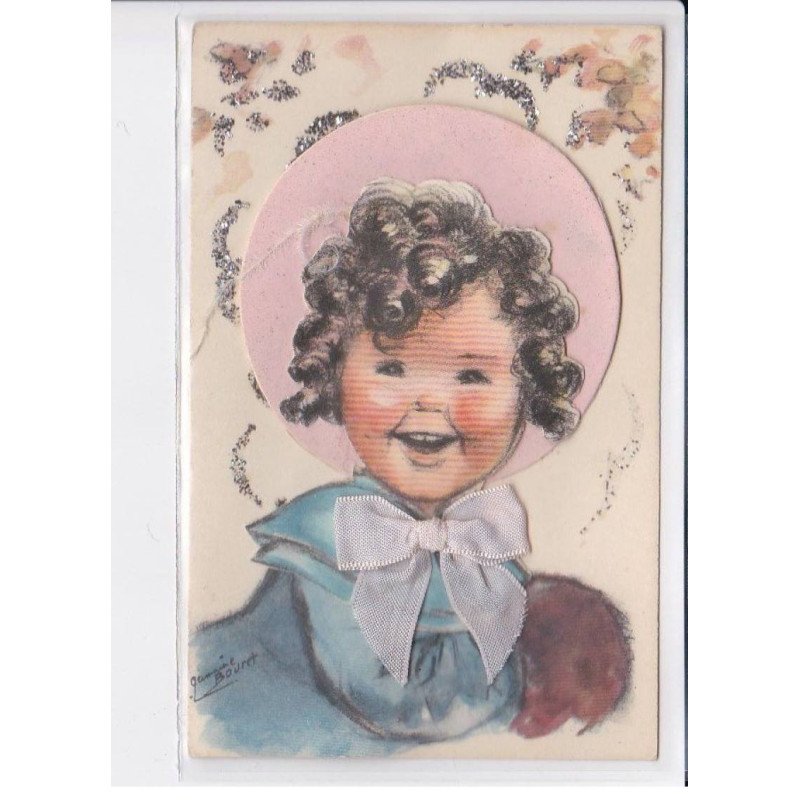 BOURET Germaine : carte postale a systeme - très bon état