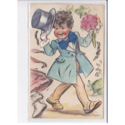 BOURET Germaine : carte postale a systeme - très bon état