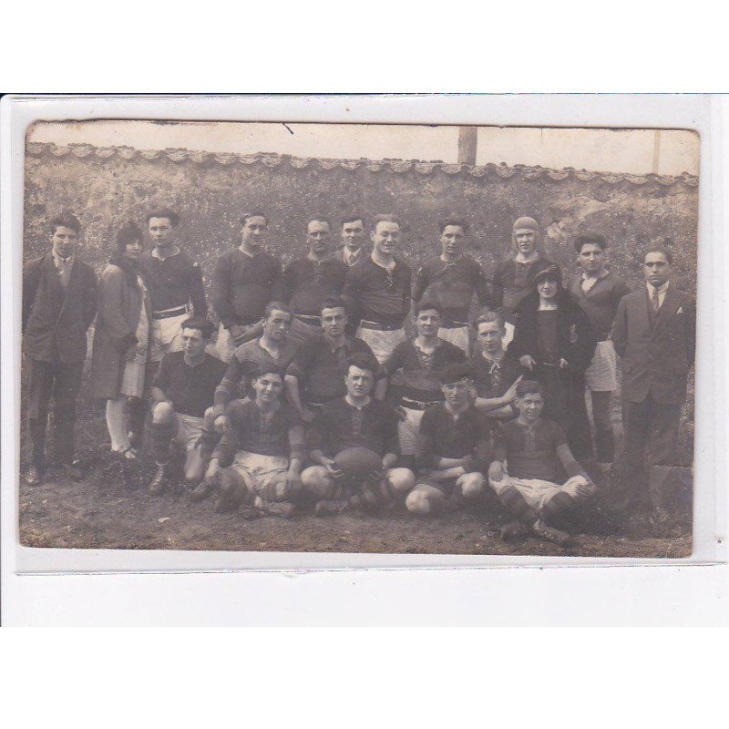 RUGBY: équipe, était avec une carte photo de SCUF - état