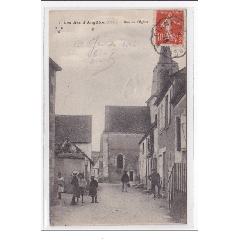 LES AIX-D'ANGILLON : rue de l'eglise - tres bon etat
