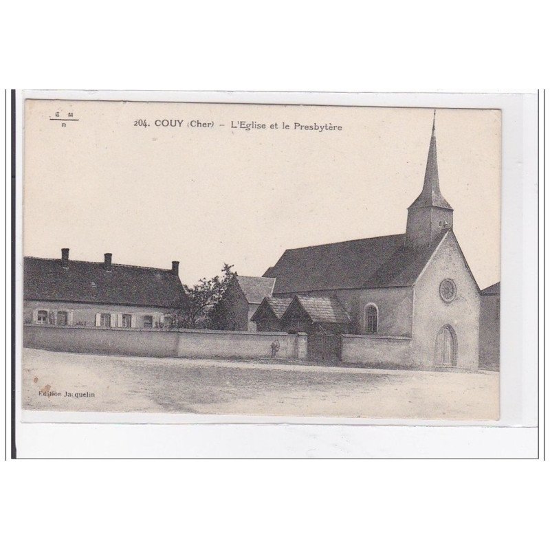 COUY : l'eglise et le presbytere - tres bon etat