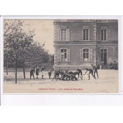 RUGBY: équipe, institution saint-cyr, une mêlée de football, nevers - très bon état