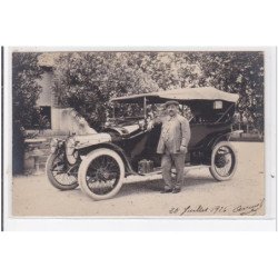 SALIN de GIRAUD : carte photo du photographe Arcens François et de son automobile  en 1916 - très bon état