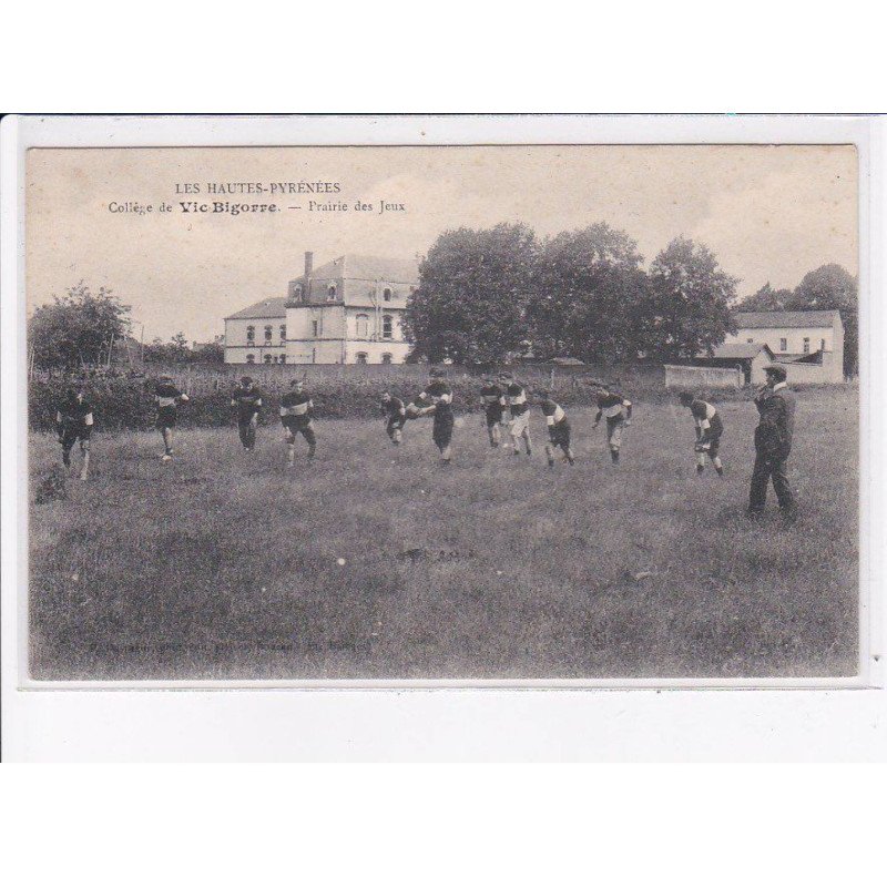 RUGBY: équipe, collège de vic-bigorre, prairie des jeux - très bon état