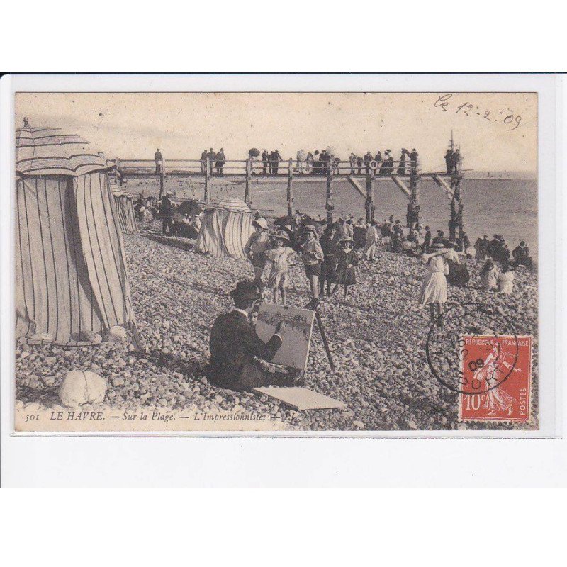 LE HAVRE: sur la plage, l'impressionnistes - très bon état
