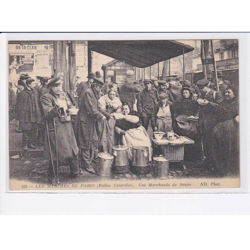 PARIS: les marchés de paris, une marchande de soupe - très bon état