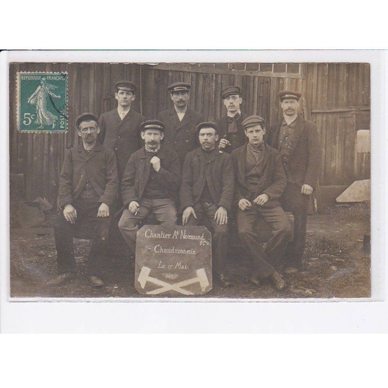 LE HAVRE: chantier A normand, chaudronnerie le 17 mai 1907 - très bon état