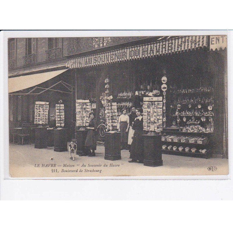 LE HAVRE: maison "au souvenir du havre", 211, boulevard de strasbourg, magasin, cartes postales - très bon état