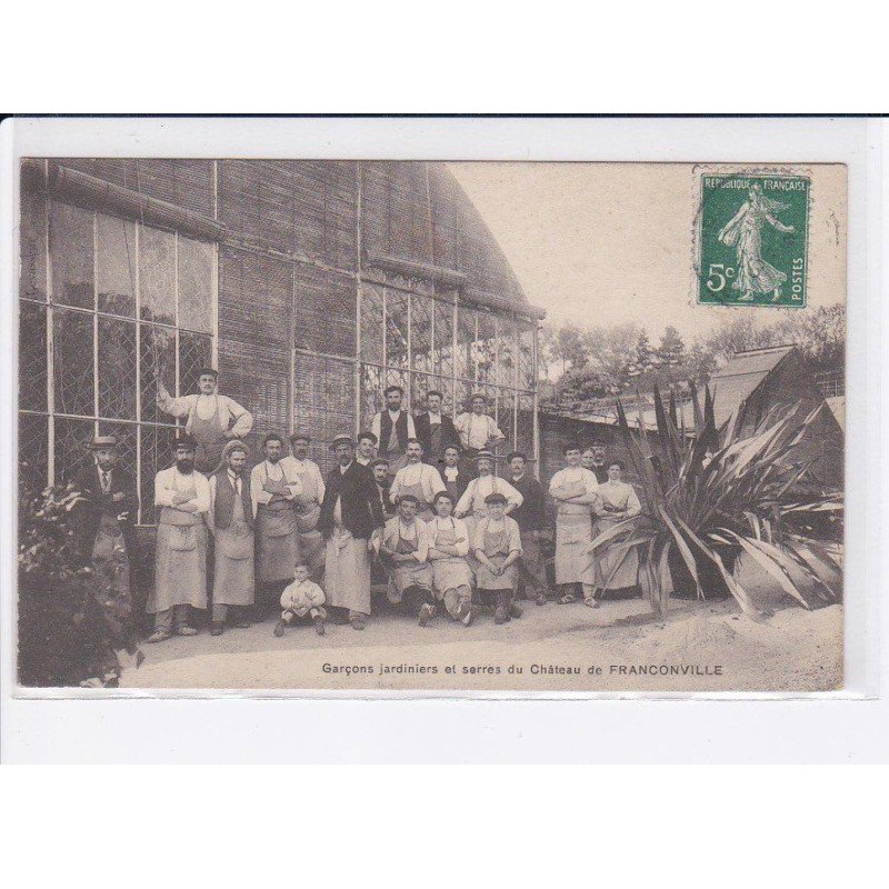 FRANCONVILLE: garçons jardiniers et serres du château - très bon état