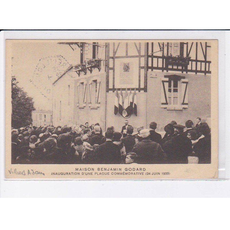 VILLIERS-ADAM: maison benjamin godard inauguration d'une plaque commémorative 24 juin 1933 - état