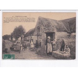 VIERVILLE-sur-MER: un coin de vieux vierville, le puits du hamel au prêtre, voiture à chien - très bon état