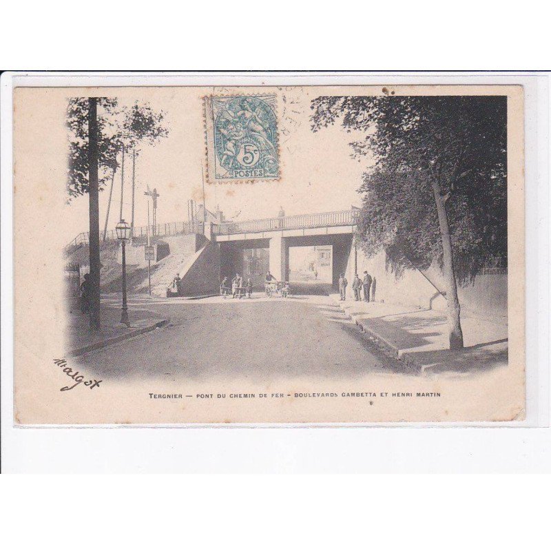 TREGNIER: pont du chemin de fer blvd gambetta et henri martin voiture à chien - très bon état