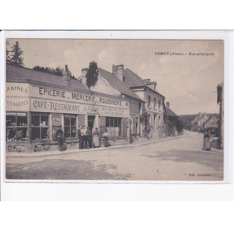 CORCY: rue principale, épicerie, mercerie, rouennerie, café restaurant - très bon état