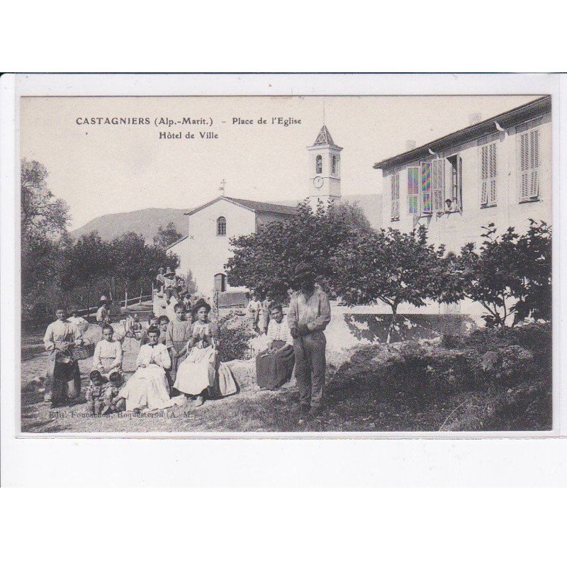 CASTAGNIERS: place de l'église, hôtel de ville - très bon état