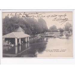 MAGNAC-sur-TOUVRE: le lavoir et la touvre, au dessous des ponts - très bon état