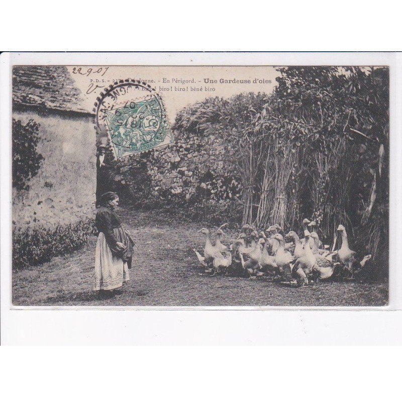 DORDOGNE: une gardeuse d'oies - très bon état