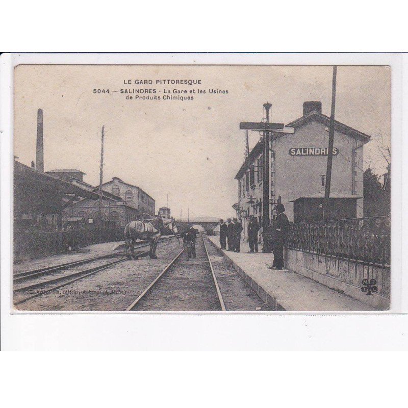 SALINDRES: la gare et les usines de produits chimmiques, cheval - très bon état