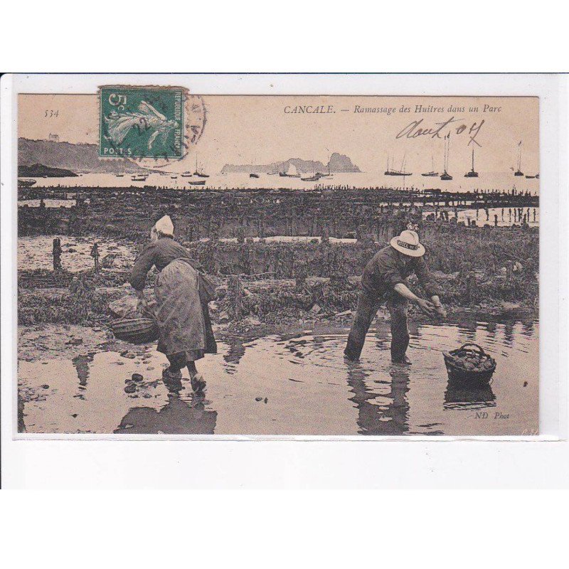 CANCALE: ramassage des huîtres dans un parc - très bon état