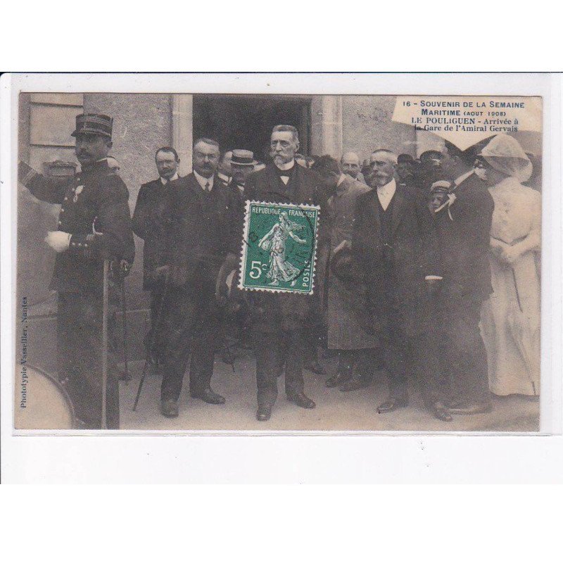 LE POULIGUEN: souvenir de la semaine, arrivée à la gare de l'amiral gervais - très bon état