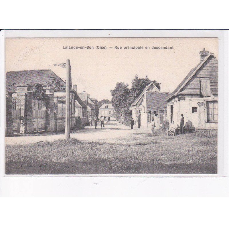 LALANDE-en-SON: rue principale en descendant - très bon état