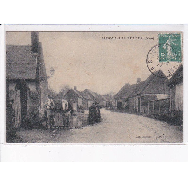 MESNIL-sur-BULLES: scène de village - état