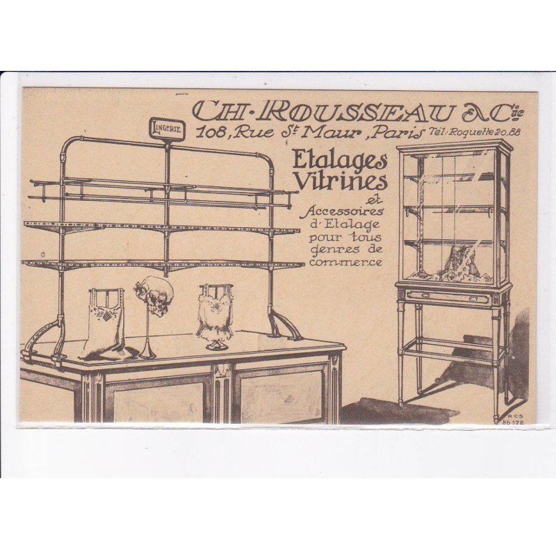 PARIS: Ch. Rousseau et Cie, étalages vitrines - très bon état