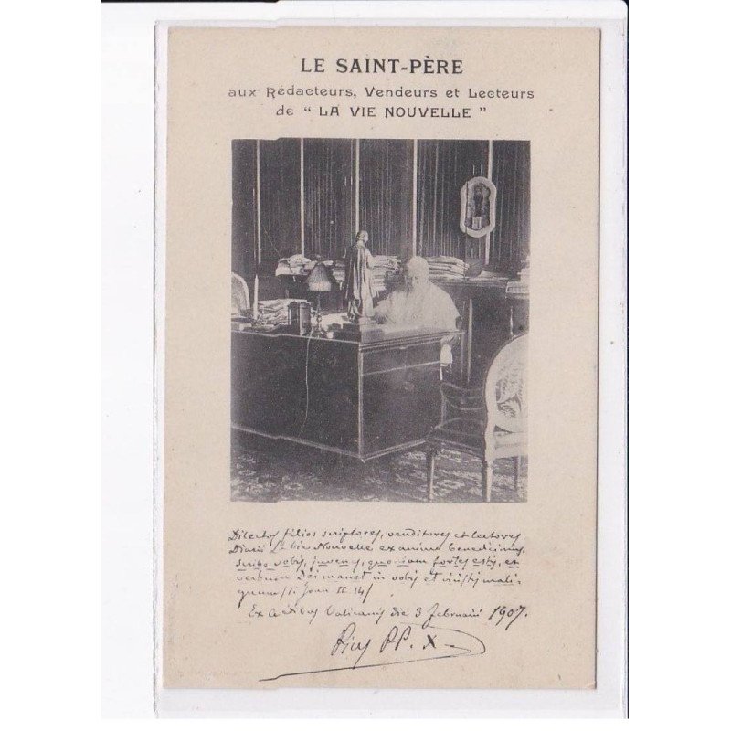 PARIS: 75006, le saint-père aux rédacteurs, vendeurs et lecteurs de "la vie nouvelle" - très bon état