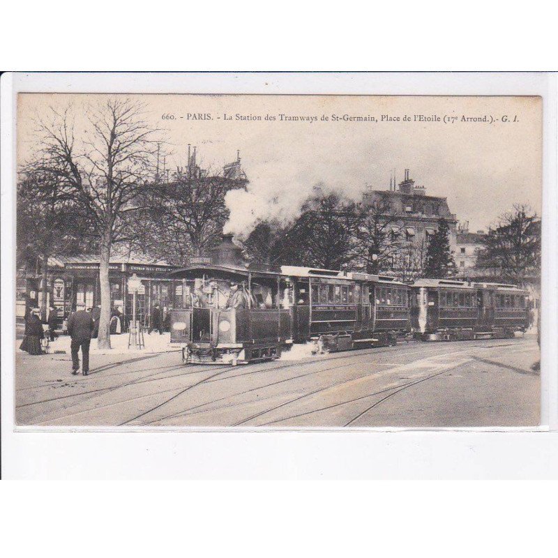 PARIS: la station des tramways de saint-germain, place de l'étoile 75017 - très bon état