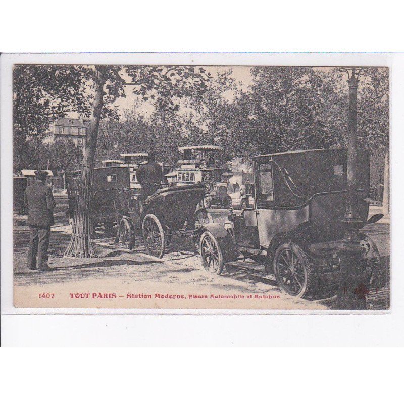 PARIS: tout paris, station moderne, fiacre automobile et autobus, automobile, fleury - état