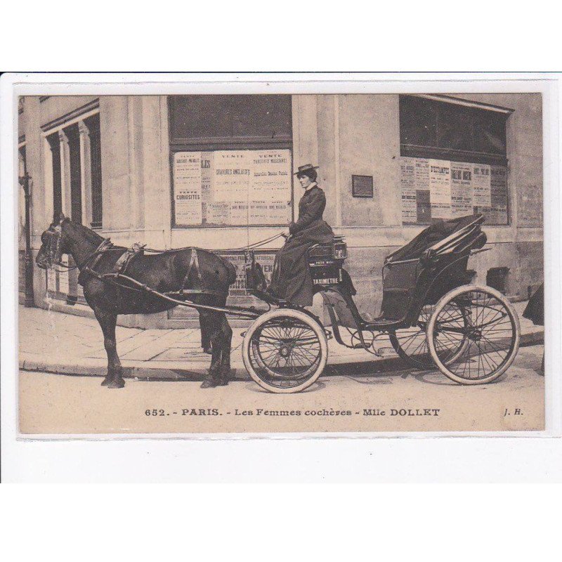 PARIS: les femmes cochères, Mlle Dollet, attelage - très bon état