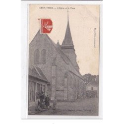 GROS-THIEL : l'eglise et la place - tres bon etat