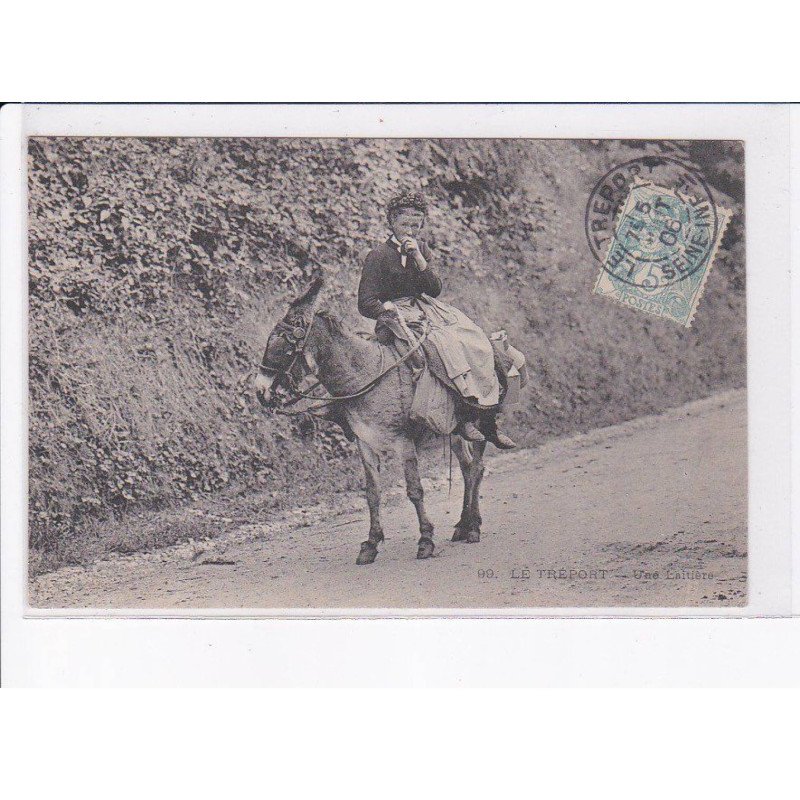 LE TREPORT: une laitière, âne - très bon état