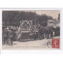 ROUEN: incendie de l'usine lille-bonnières gunérailles solennelles des quatre pompiers morts au feu - très bon état