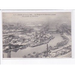 ROUEN: la neige et la crue de la seine, vue générale sur saint-sever - très bon état