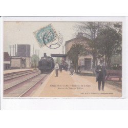 NANGIS: intérieur de la gare, arrivée du train de belfort, train - très bon état