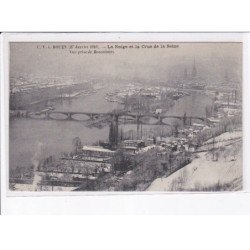 ROUEN: la neige et la crue de la seine, vue générale sur saint-sever - très bon état