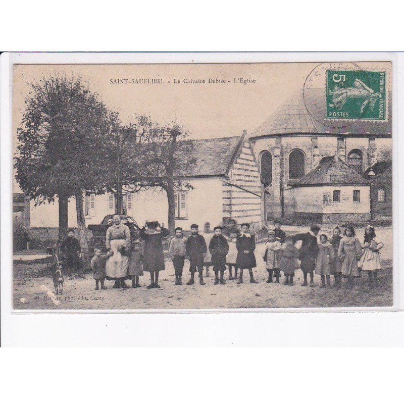 SAINT-SAULIEU: le calvaire debise, l'église - état