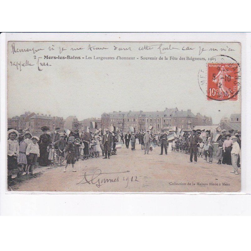 MERS-les-BAINS: les langoustes d'honneur, souvenir de la fête des baigneurs 1905 - très bon état